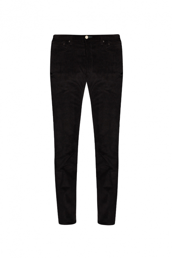 straight-leg dark-wash jeans Corduroy trousers