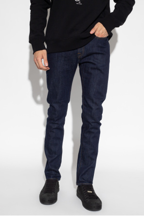 draped-sleeves midi dress Schwarz Slim fit jeans