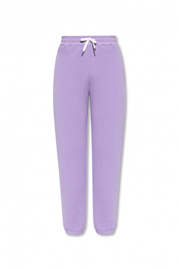 Versace Leggings With Barocco Patchwork Print In Violet