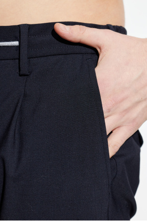 Eleventy Wełniane spodnie ze zwężanymi nogawkami