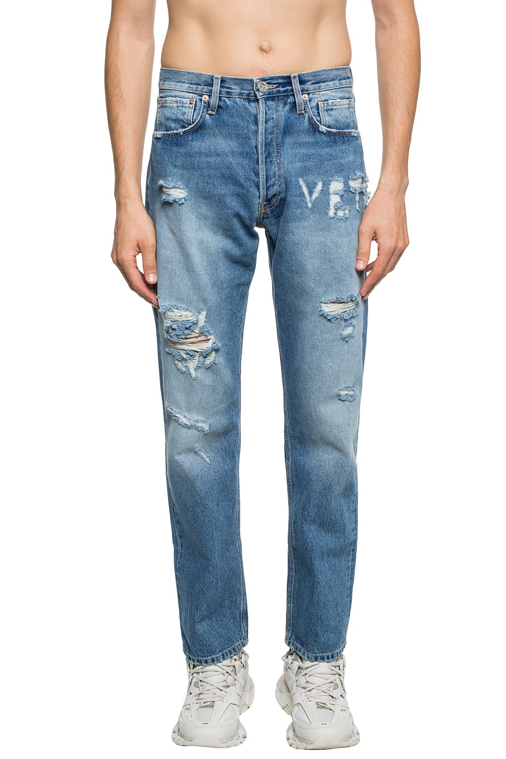 Blue Distressed jeans VETEMENTS - Pepe Jeans Kingston zip regular