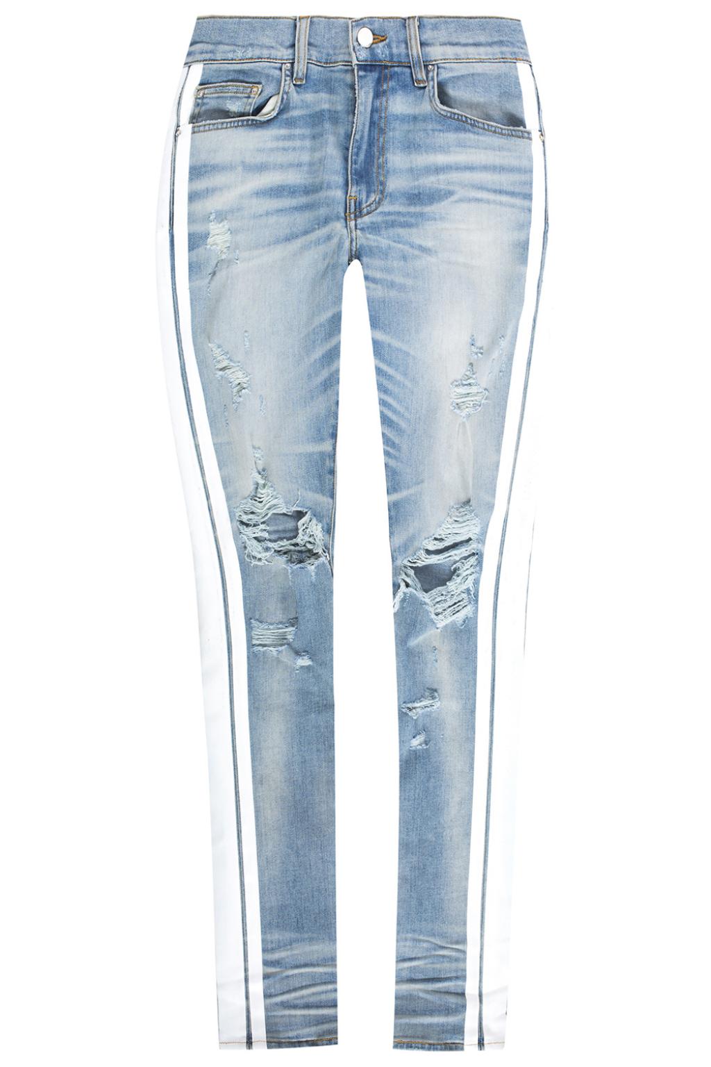 amiri white striped jeans