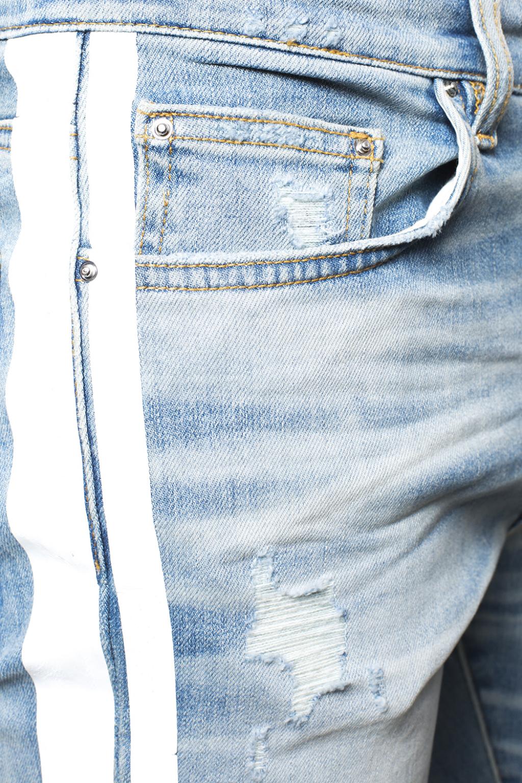 blue jeans white stripe