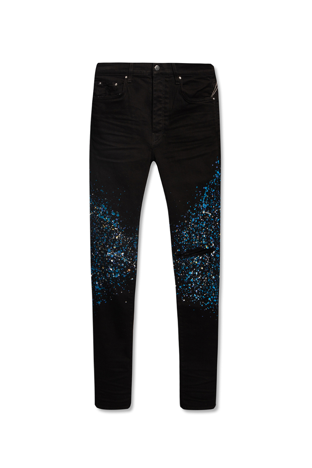 Paint Splatter Flared Jeans in Black - Amiri