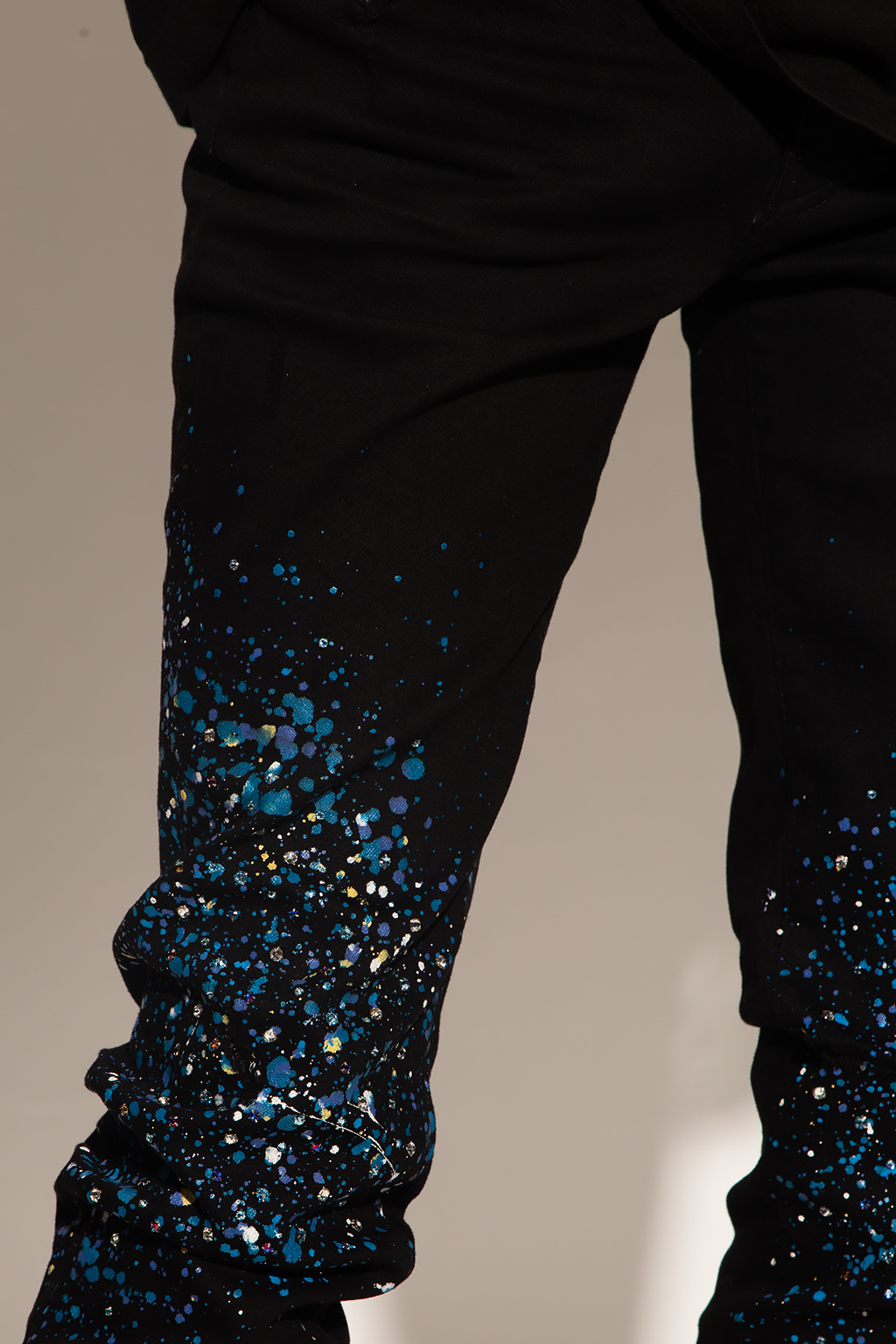 AMIRI Paint Splatter Straight Leg Jeans Blue/Multi Men's - US