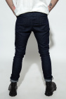 The pants have an elastic waistband and drawcord for a fit that feels just right  Skinny jeans