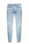 Genevieve Flare Cotton Blend Denim Jeans  Jeans with worn effect