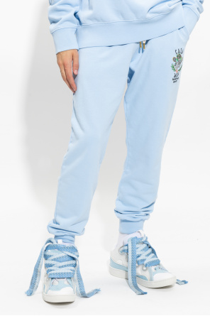 Casablanca Bluebella Celia Svart set med linne och shorts med blommiga spetsinfällningar