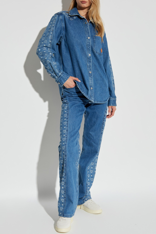 MCM Jeansy z monogramem