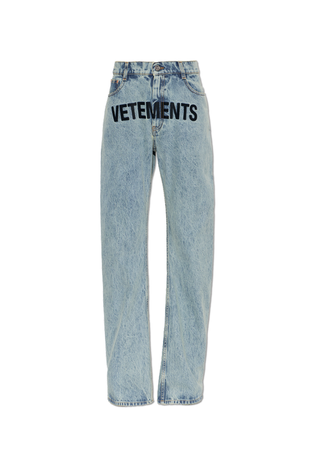 Jeans with embroidered logo od VETEMENTS