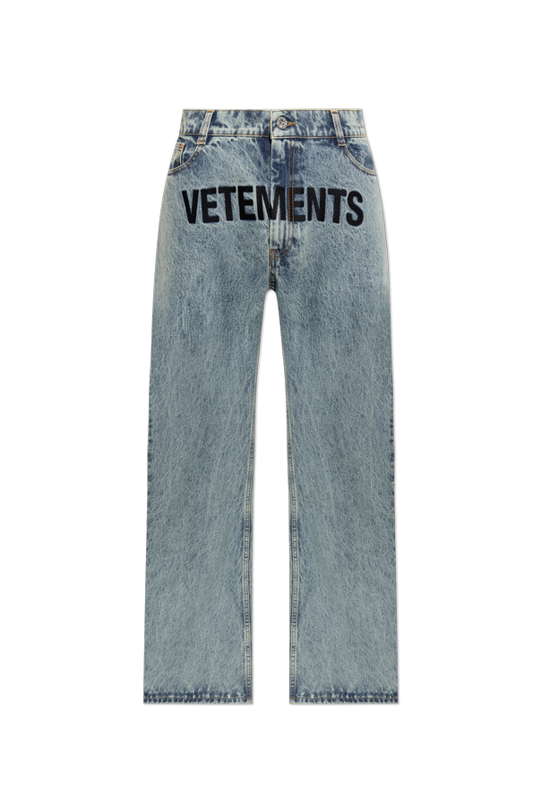 Jeans with embroidered logo od VETEMENTS