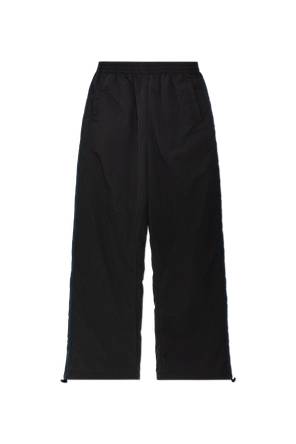 Nylon track pants with side stripes
