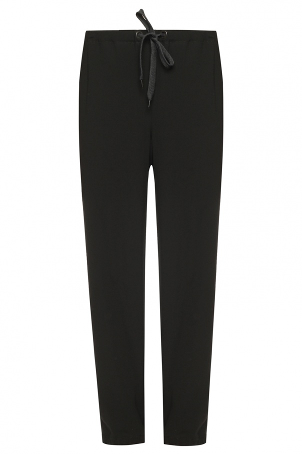 black trousers satin side stripe