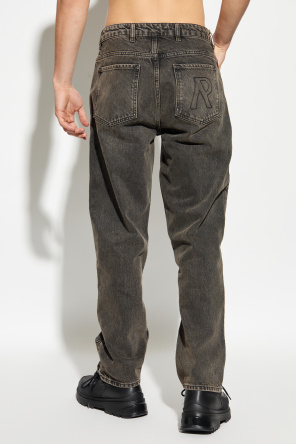 Represent Jeans with sewn-in zippers in the legs