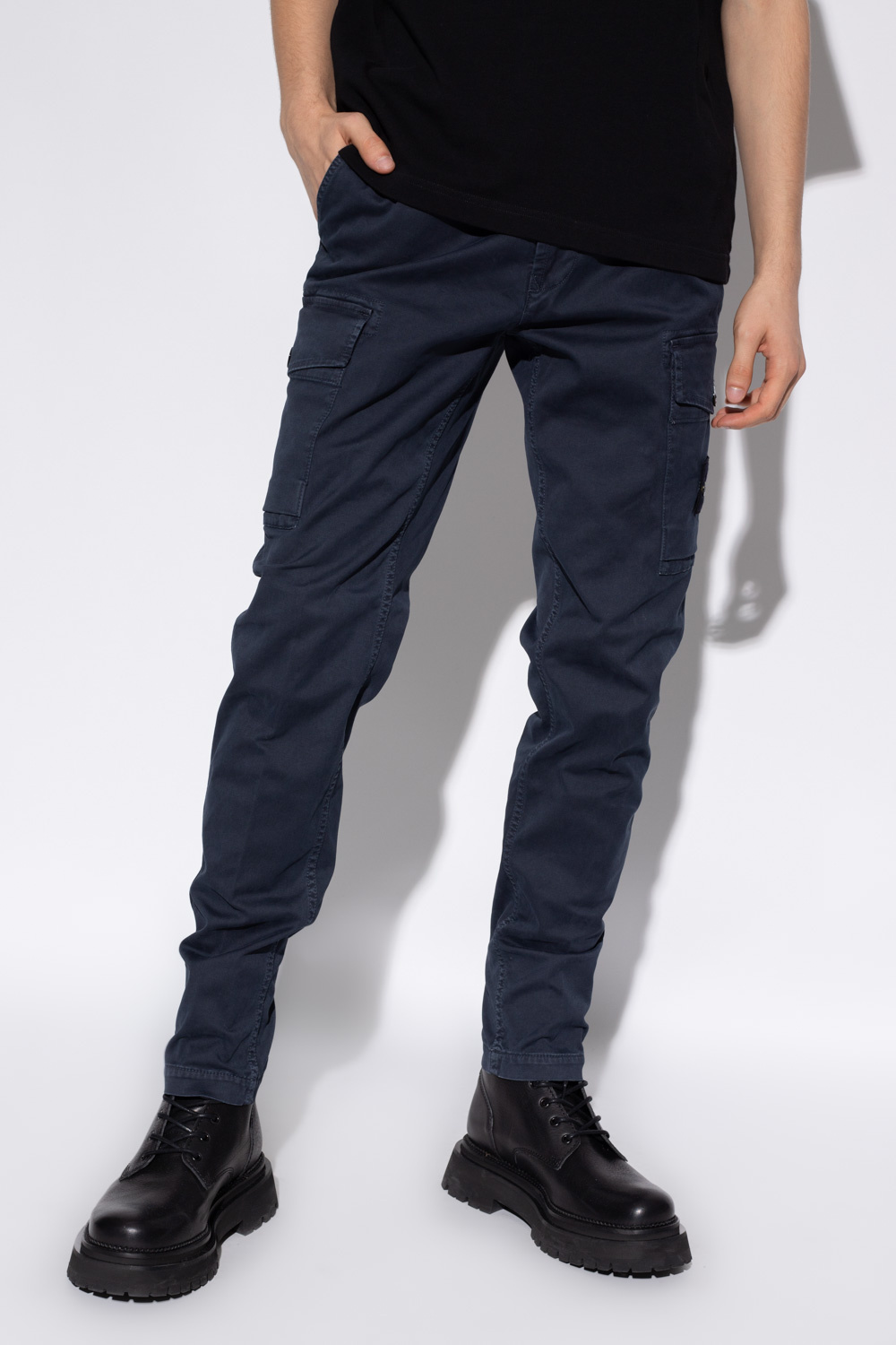 Stone Island trousers Twill with logo