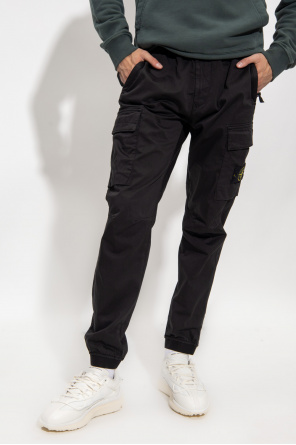 Stone Island Trousers washed with logo