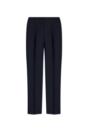 Wool pleated trousers
