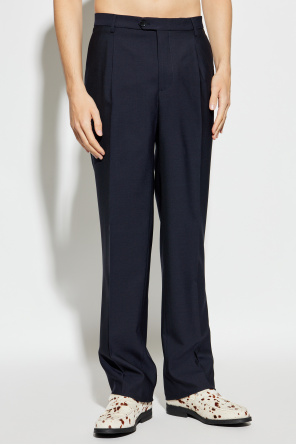 Etro Pantalones de lana con raya marcada