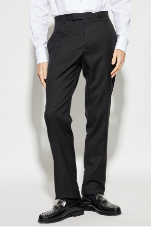 Etro Pantalones de lana con bandas laterales