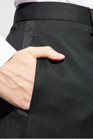 Etro Pantalones de lana con bandas laterales