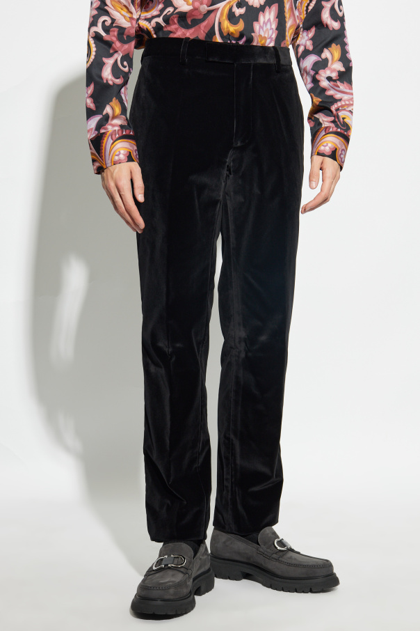 Black Velvet trousers with side stripes Etro - Vitkac AS