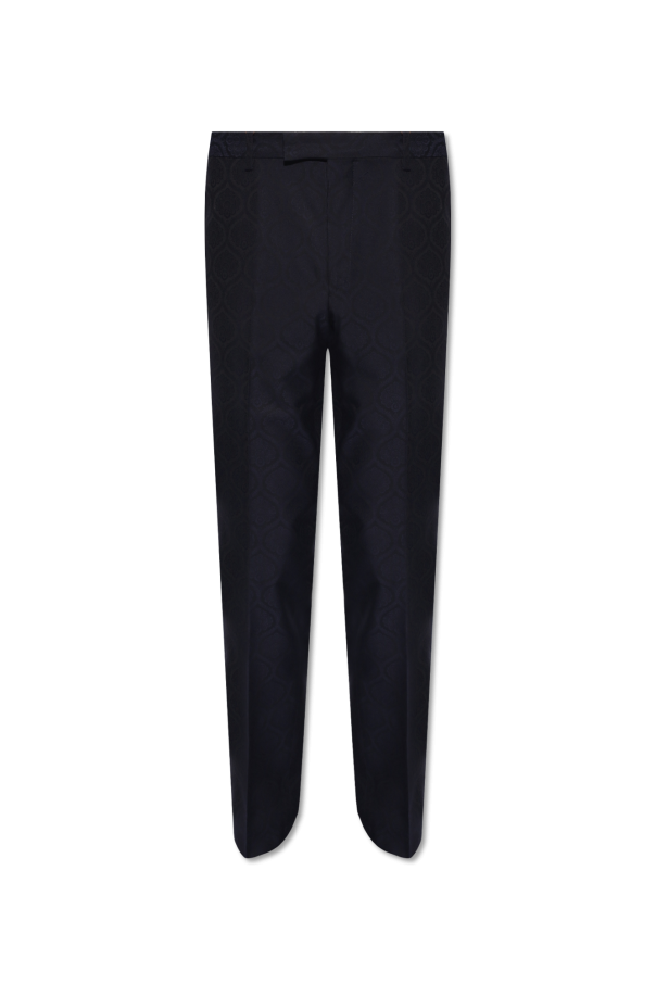 Etro Patterned pleat-front trousers