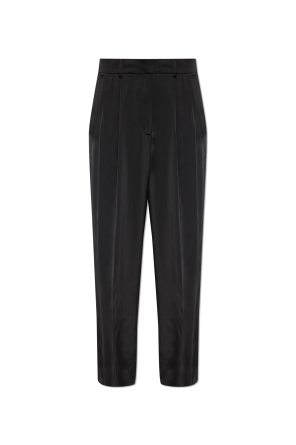Satin trousers with pleats