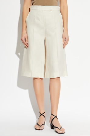 Max Mara Lniane szorty ‘Kaki’