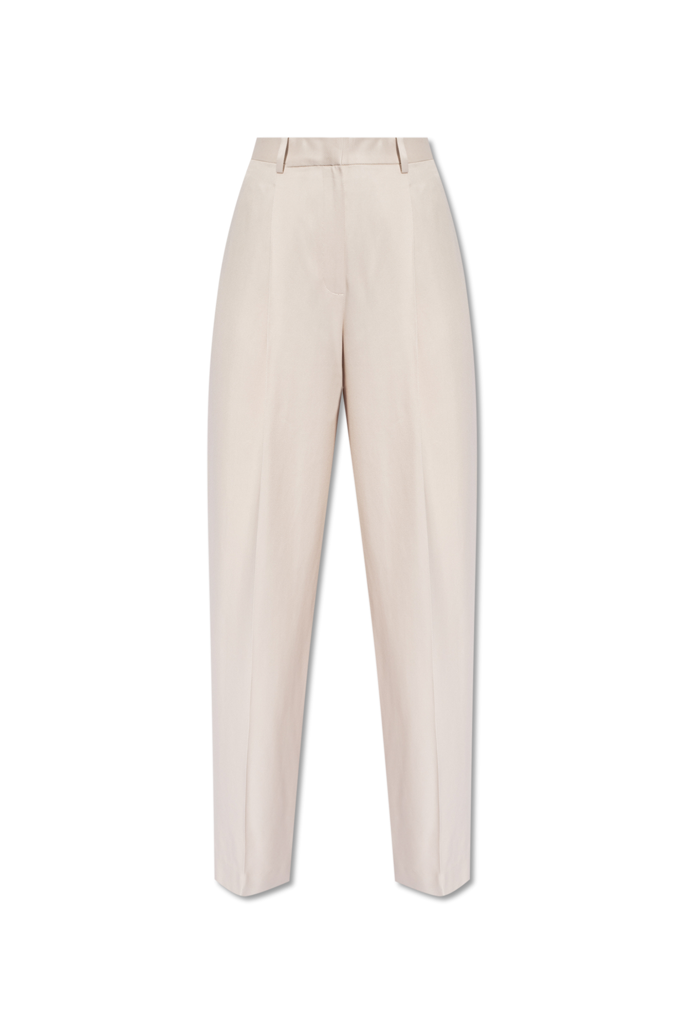 Theory cotton pleat-front trousers