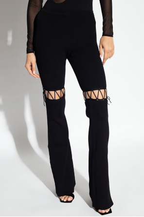 Nensi Dojaka Ribbed trousers with lacing