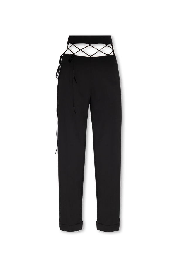 Wool trousers with lace-up detailing od Nensi Dojaka