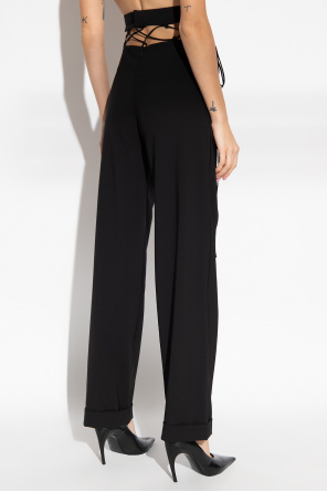 Nensi Dojaka Wool trousers with lace-up detailing
