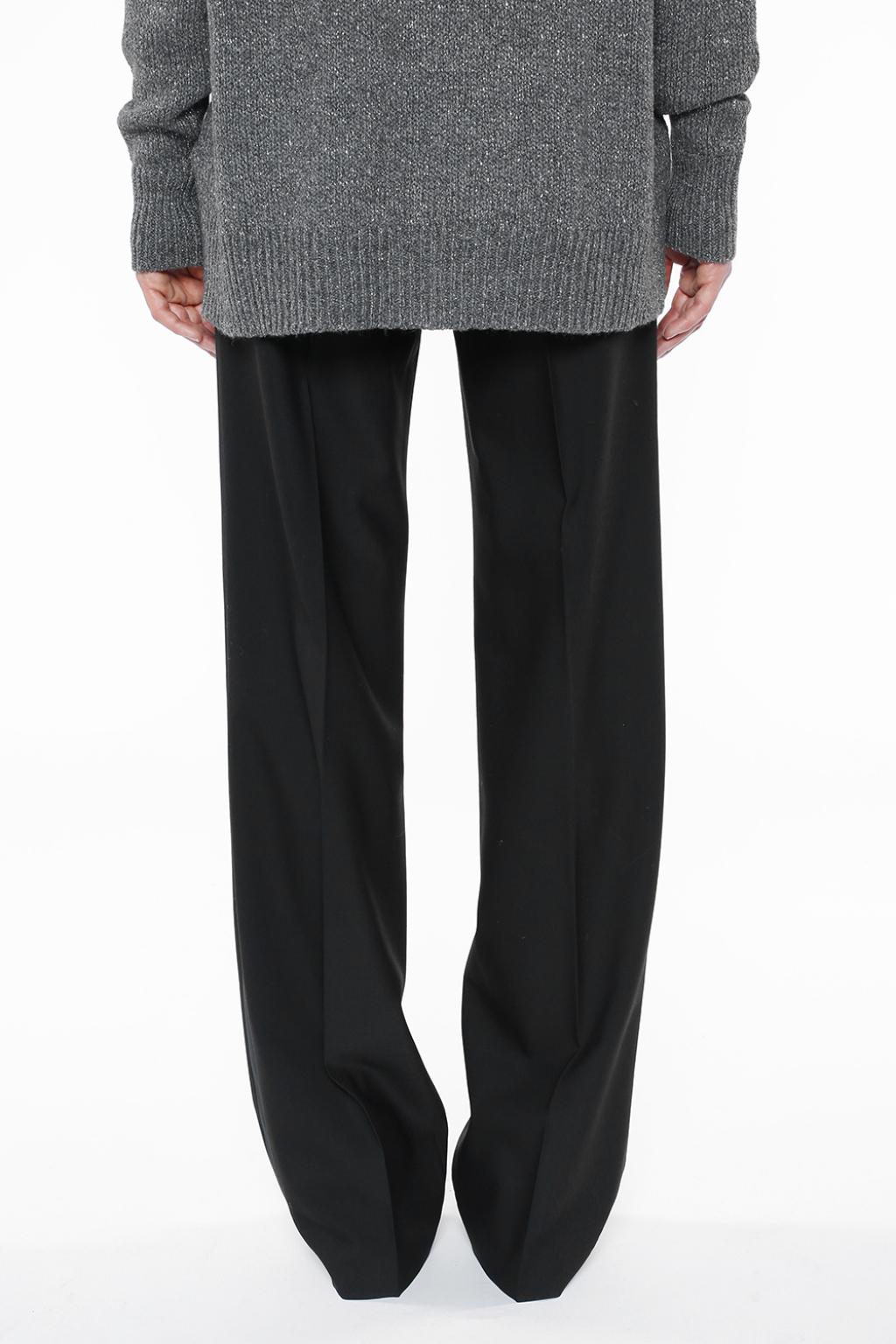 red trousers with side stripe