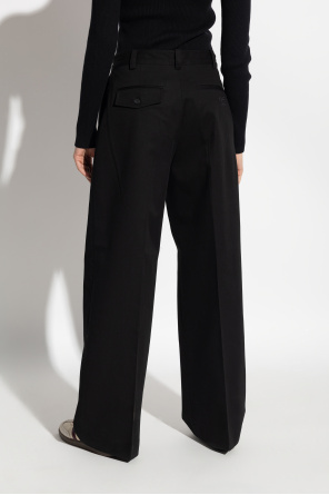 Maison Kitsuné Wide-leg pleated trousers