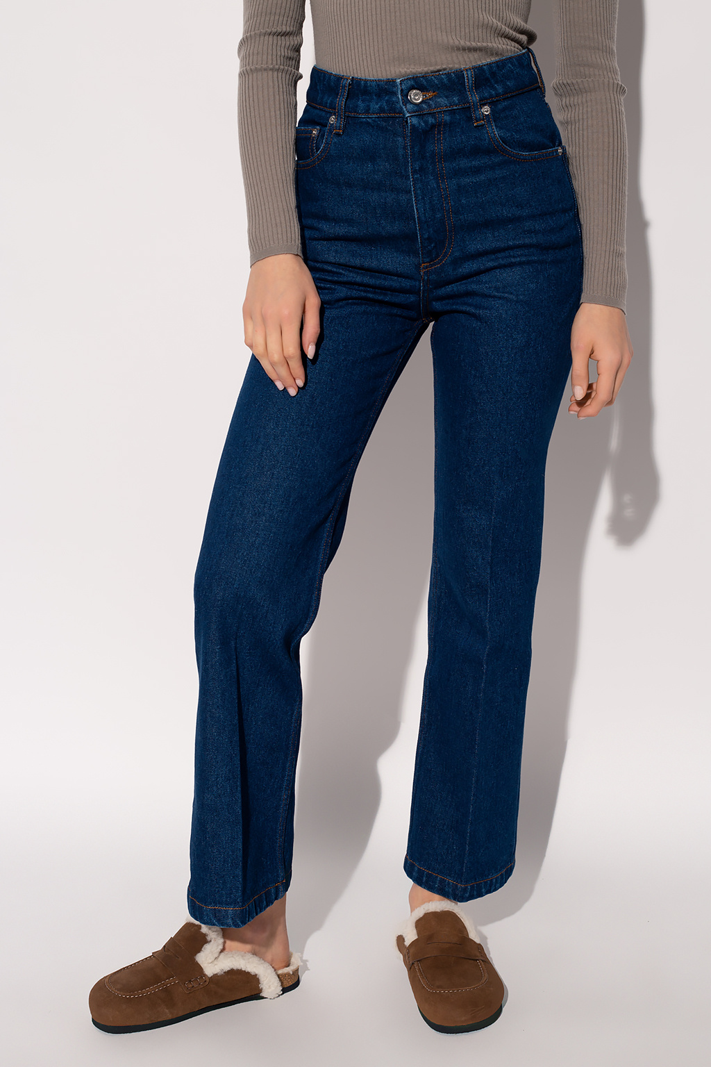 Nanushka Flared crop jeans