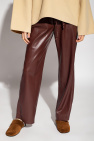 Nanushka BROWN ‘Calie’ trousers in vegan leather