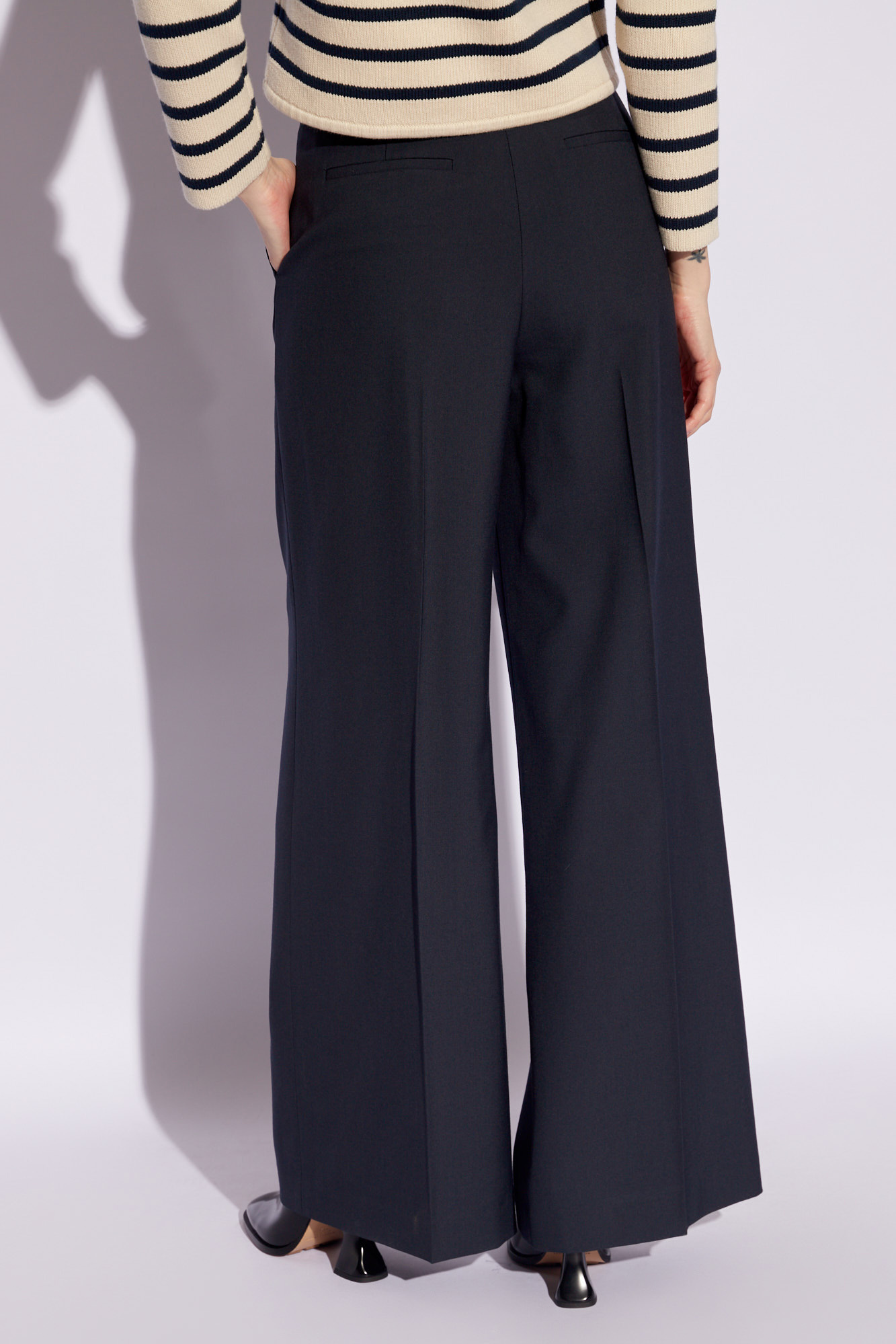 Theory High-waisted creased trousers