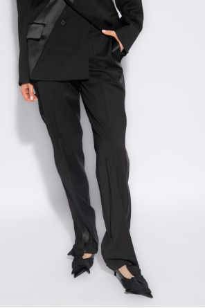 Helmut Lang Creased trousers track with side stripes