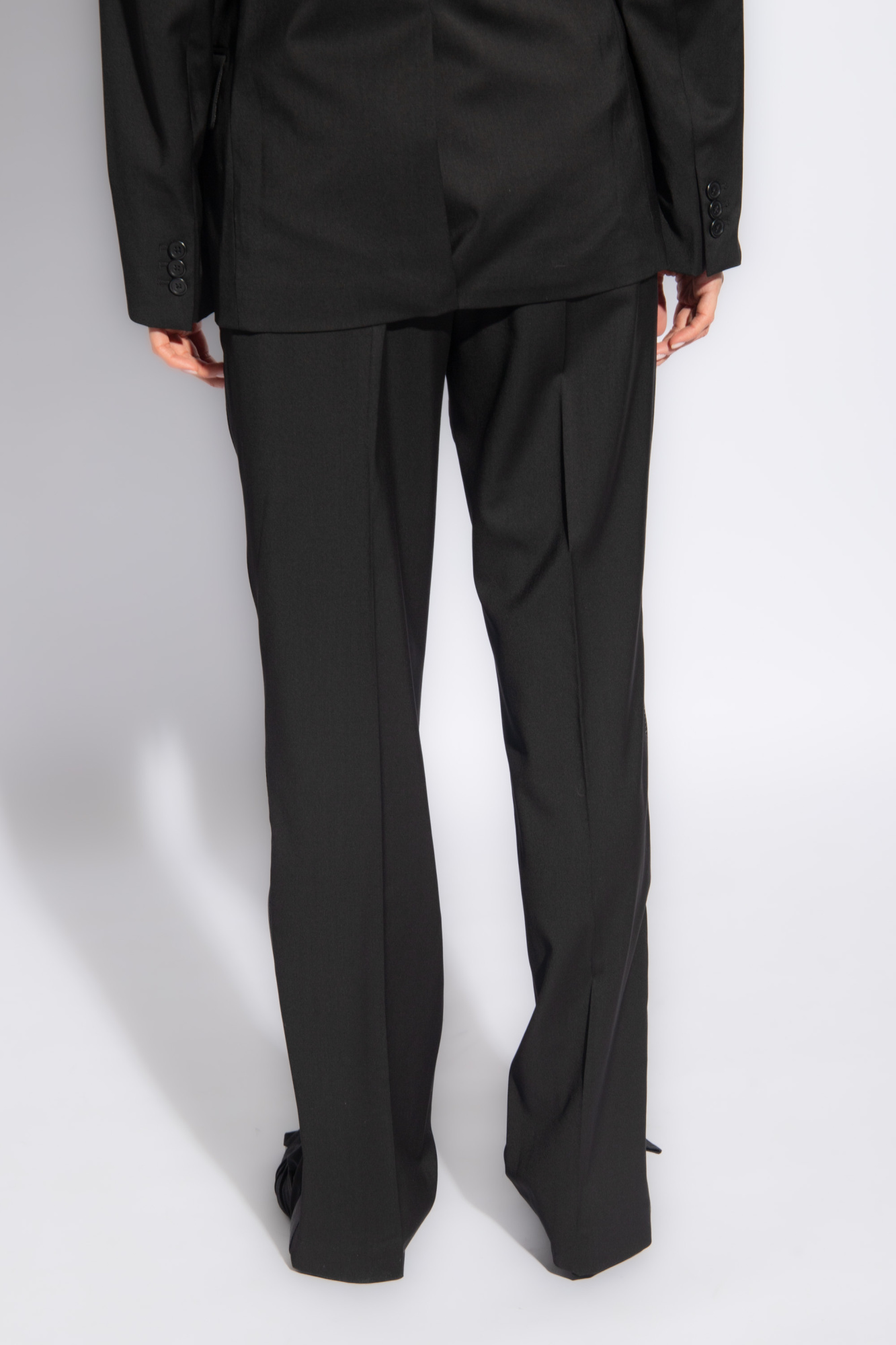 Helmut Lang Creased G-star trousers with side stripes