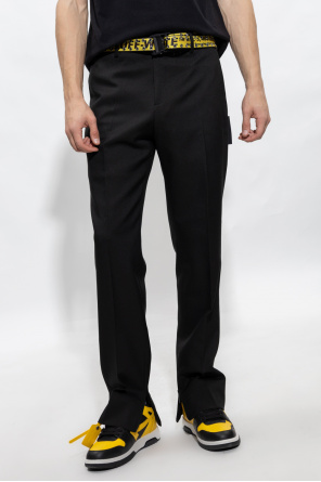 Off-White Pleat-front striped trousers