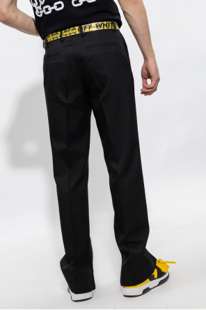 Off-White Pleat-front striped trousers