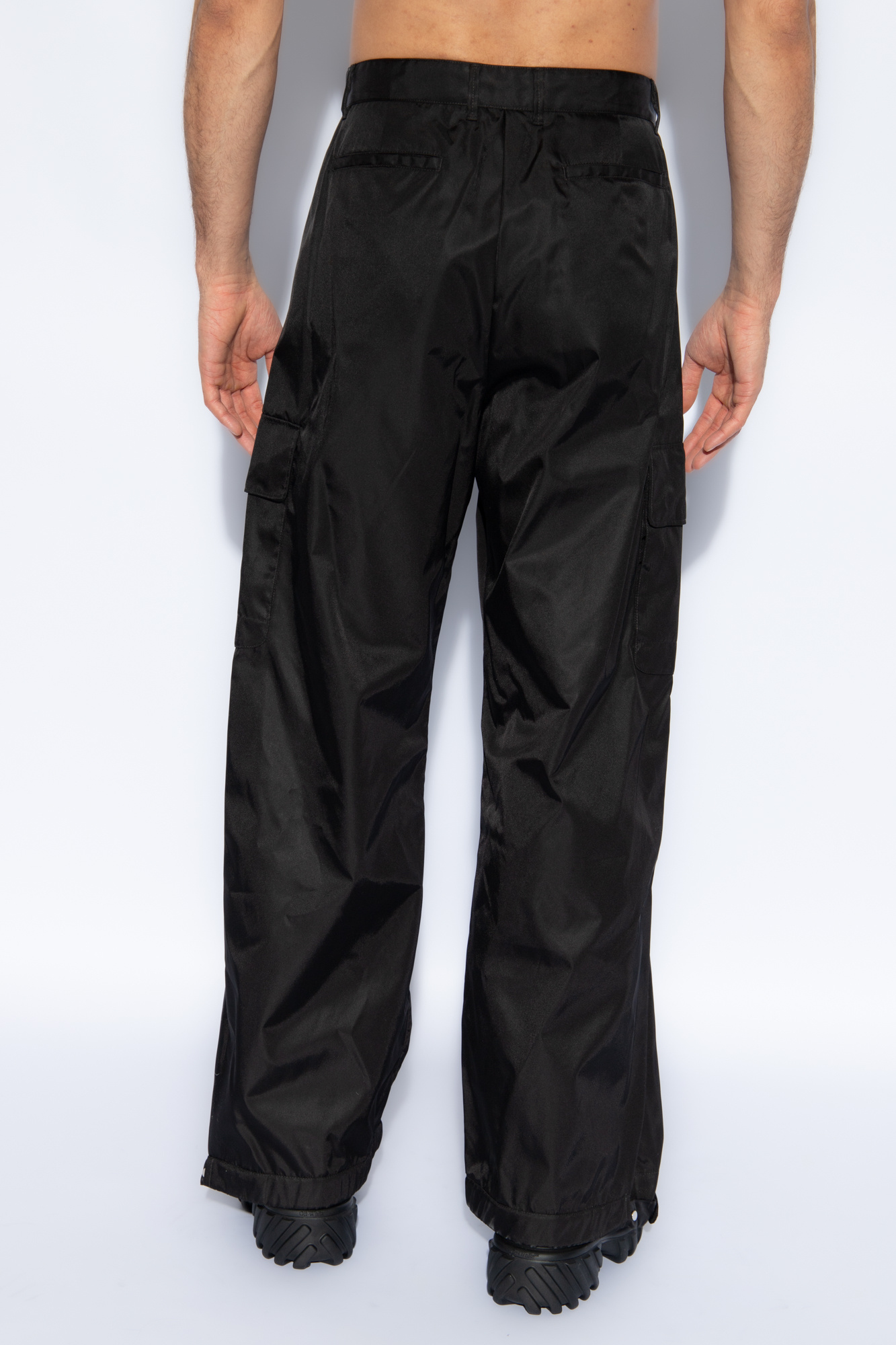 Off-White distressed trousers with logo