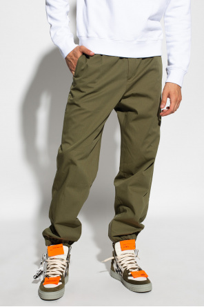 Off-White trousers ruffle with pockets