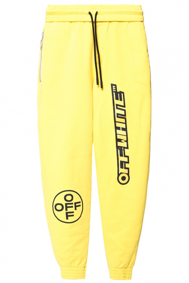 off white yellow sweatpants