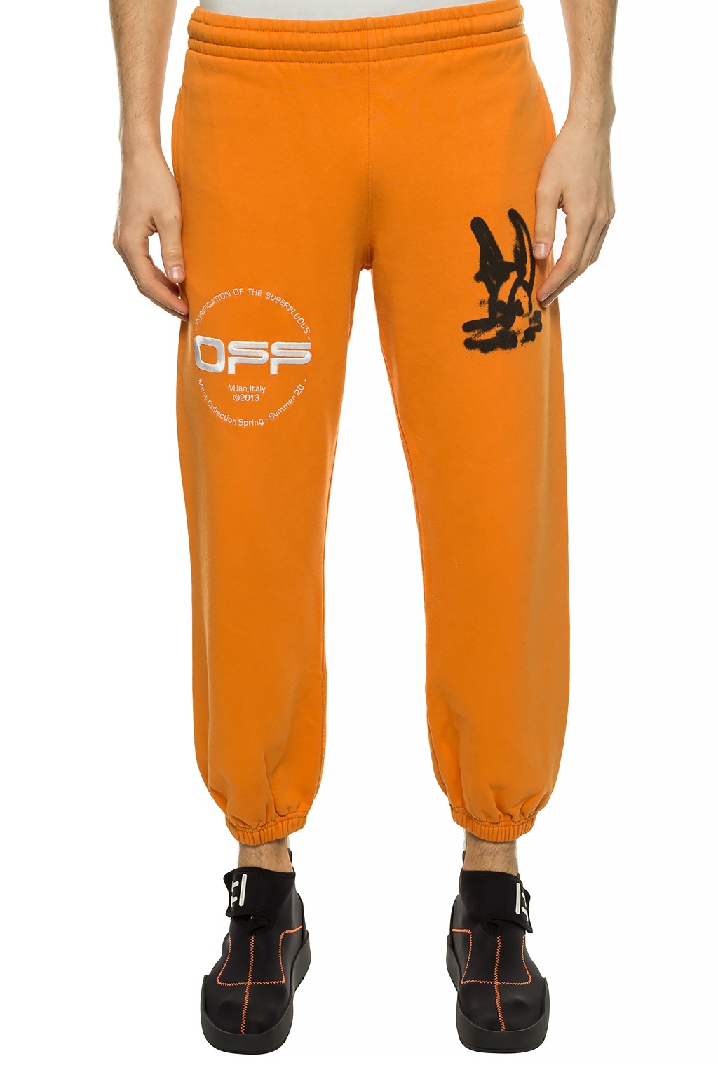 off white orange sweatpants