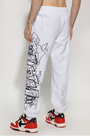 Off-White Compass-logo cotton track pants