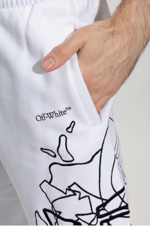 Off-White Compass-logo cotton track pants