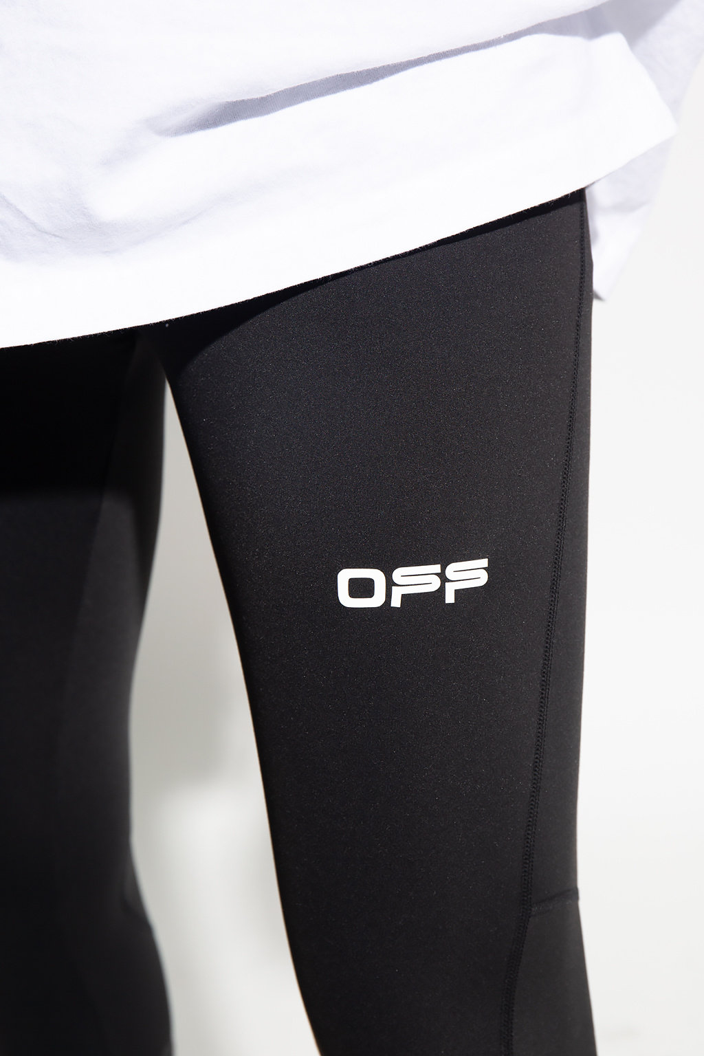 Off-White perforated detail leggings Green