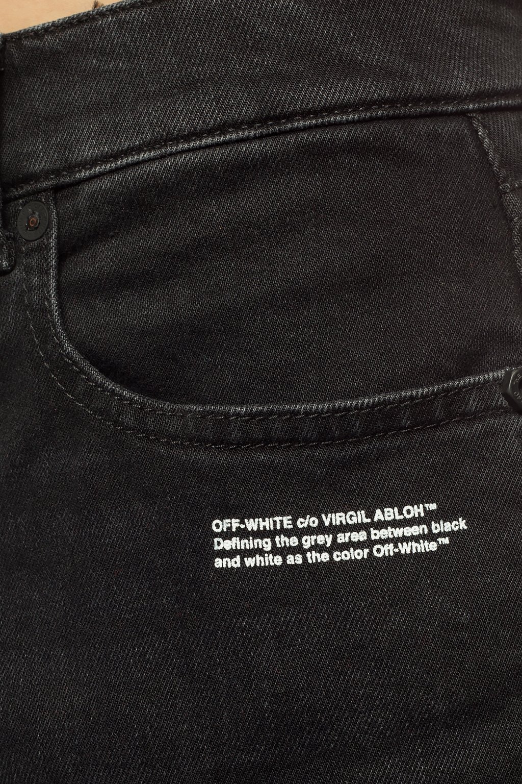 white printed jeans