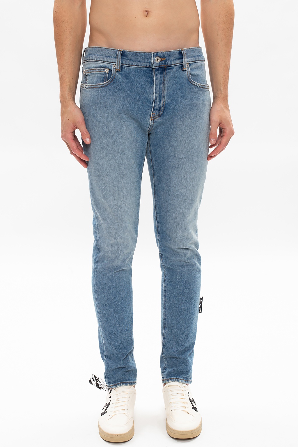 off white distressed jeans